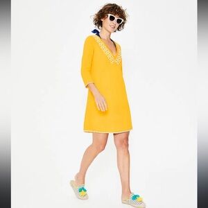 Boden Yellow Swim Coverup Dress Size 8 Good Condition